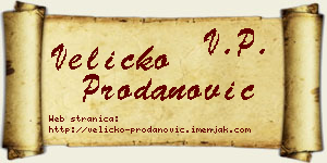 Veličko Prodanović vizit kartica